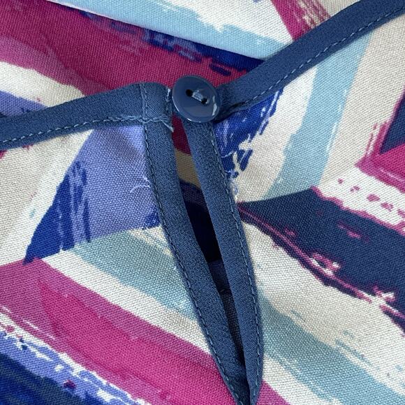 QVC Bob Mackie Blouse Womens Plus Size 1X Abstract Striped 3/4 Sleeve Artsy - Picture 3 of 10